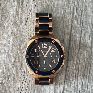 Michael kors rose gold and black watch